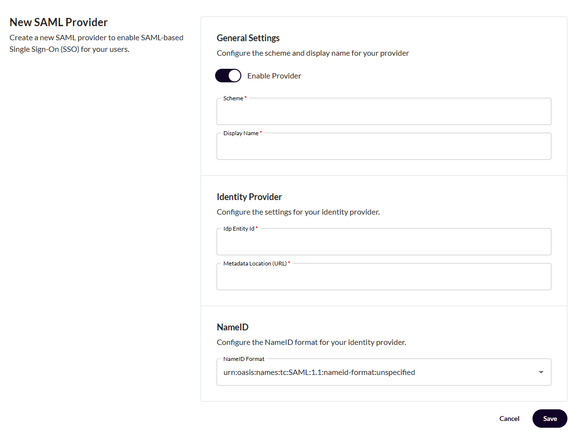 Add provider page