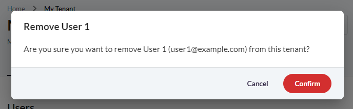 Edit user modal