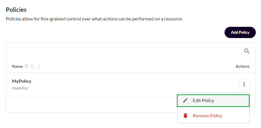 Edit policy