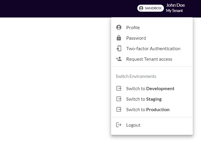 Environment switcher