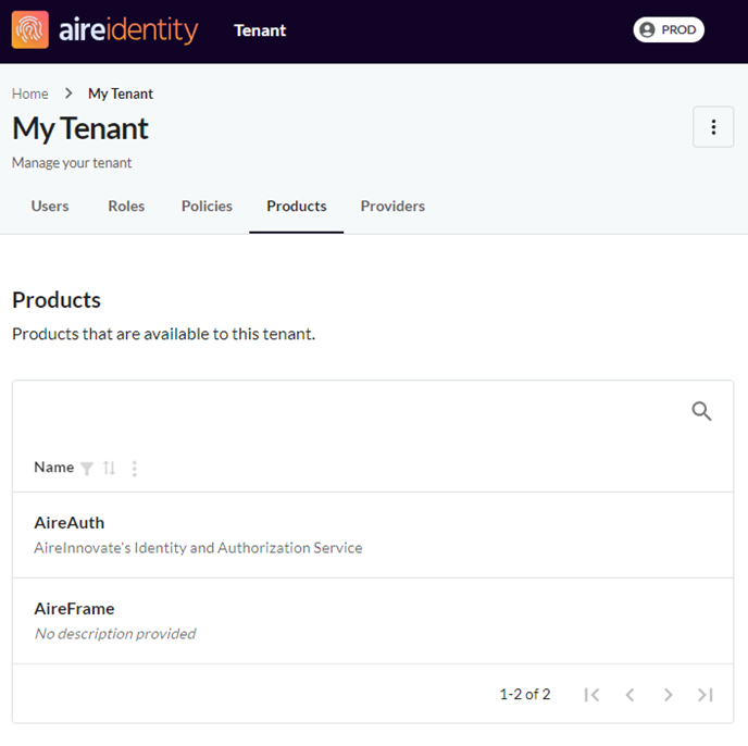 Tenant products